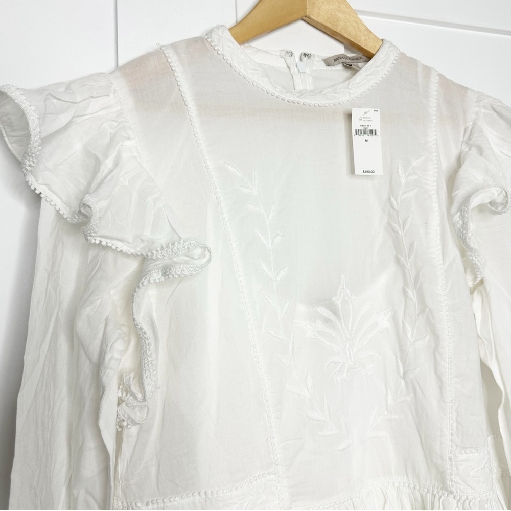 Banana Republic Esme Embroidered Mini Dress Medium white cotton Victorian dainty - Picture 9 of 16
